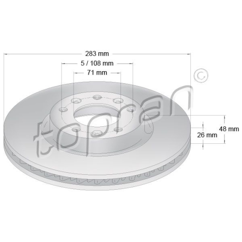 TOPRAN Bremsscheibe COATED