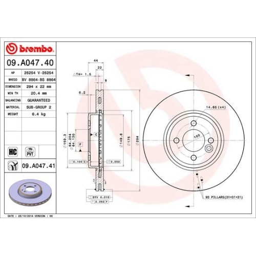 BREMBO Bremsscheibe PRIME LINE - UV Coated