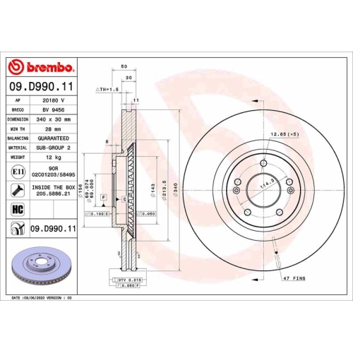 BREMBO Bremsscheibe PRIME LINE - UV Coated