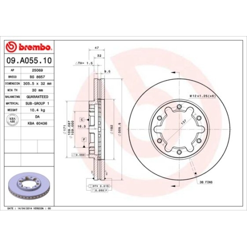 BREMBO Bremsscheibe PRIME LINE