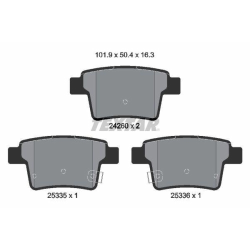 TEXTAR Bremsbelagsatz, Scheibenbremse
