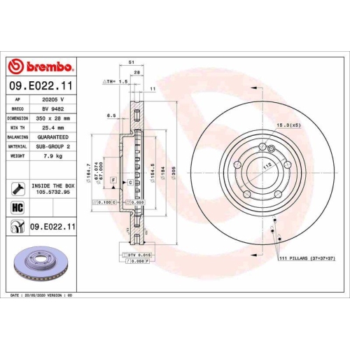 BREMBO Bremsscheibe PRIME LINE - UV Coated