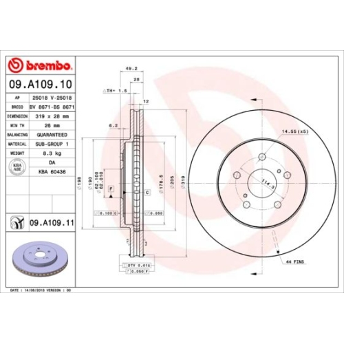 BREMBO Bremsscheibe PRIME LINE - UV Coated