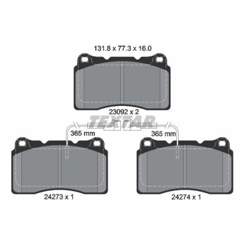TEXTAR Bremsbelagsatz, Scheibenbremse Q+