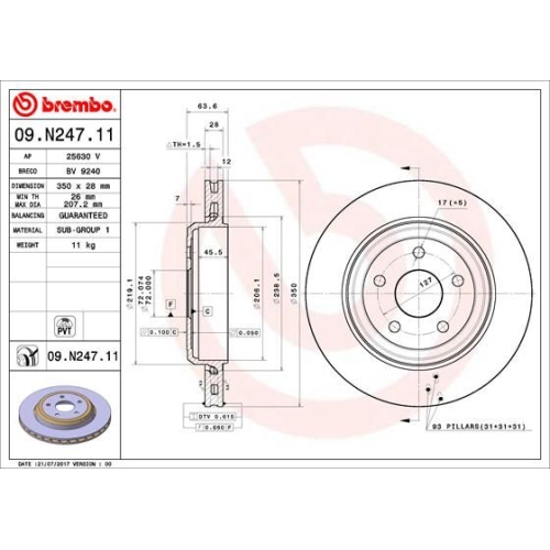 BREMBO Bremsscheibe PRIME LINE - UV Coated