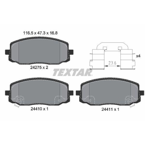 TEXTAR Bremsbelagsatz, Scheibenbremse Q+