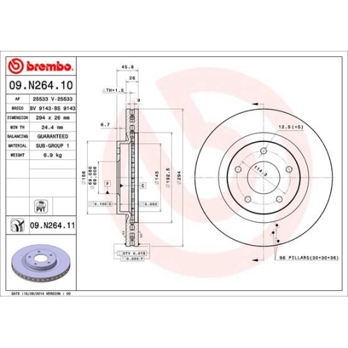 BREMBO Bremsscheibe PRIME LINE - UV Coated