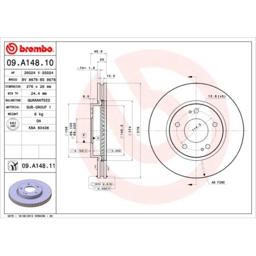 BREMBO Bremsscheibe PRIME LINE - UV Coated