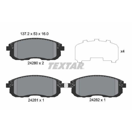 TEXTAR Bremsbelagsatz, Scheibenbremse