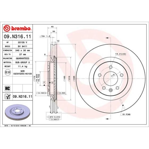 BREMBO Bremsscheibe PRIME LINE - UV Coated