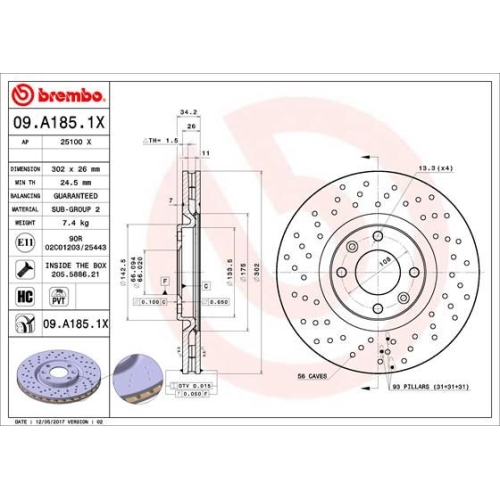 BREMBO Bremsscheibe XTRA LINE - Xtra