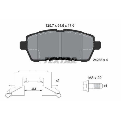 TEXTAR Bremsbelagsatz, Scheibenbremse