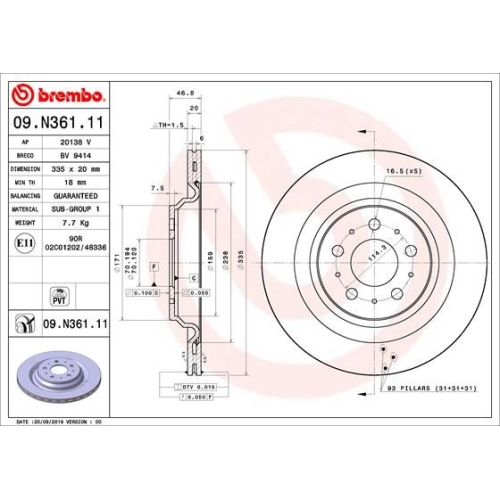 BREMBO Bremsscheibe PRIME LINE - UV Coated