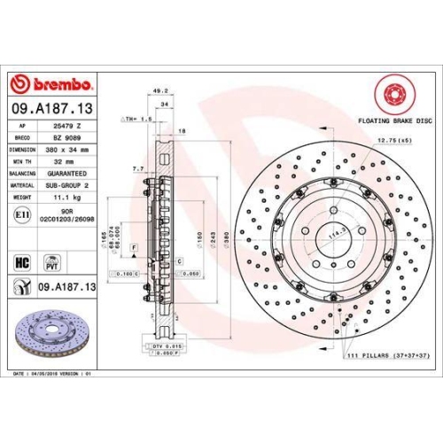 BREMBO Bremsscheibe PRIME LINE - Floating