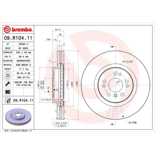 BREMBO Bremsscheibe PRIME LINE - UV Coated