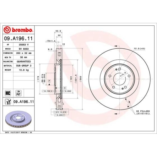 BREMBO Bremsscheibe PRIME LINE - UV Coated