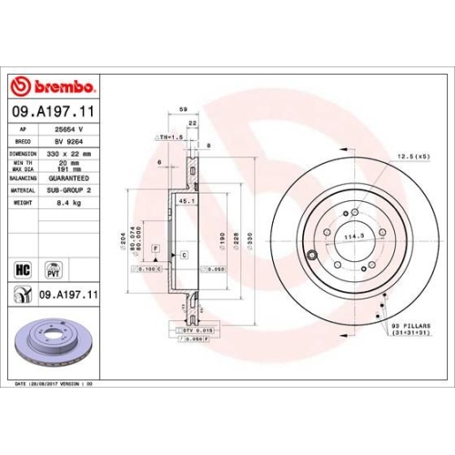 BREMBO Bremsscheibe PRIME LINE - UV Coated