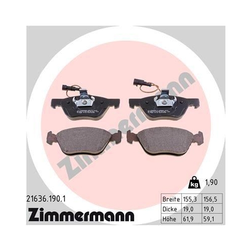 ZIMMERMANN Bremsbelagsatz, Scheibenbremse