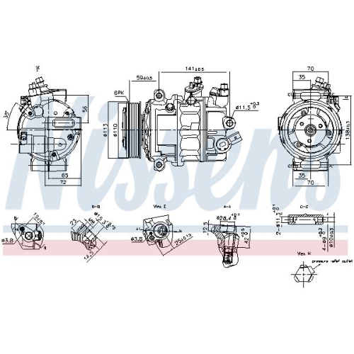 NISSENS Kompressor, Klimaanlage ** FIRST FIT **