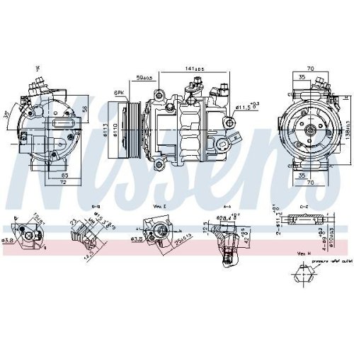 NISSENS Kompressor, Klimaanlage ** FIRST FIT **