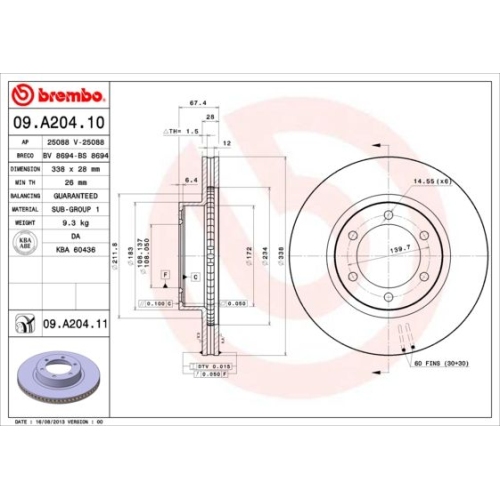 BREMBO Bremsscheibe PRIME LINE - UV Coated