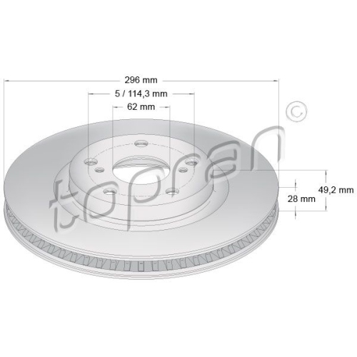 TOPRAN Bremsscheibe COATED