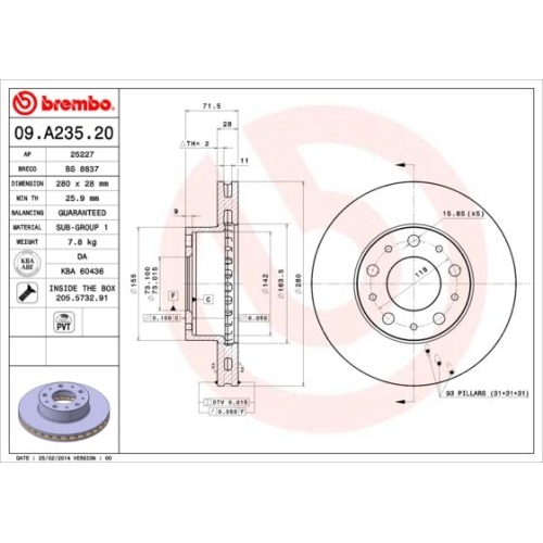 BREMBO Bremsscheibe PRIME LINE