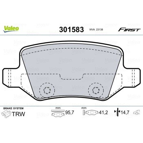 VALEO Bremsbelagsatz, Scheibenbremse FIRST