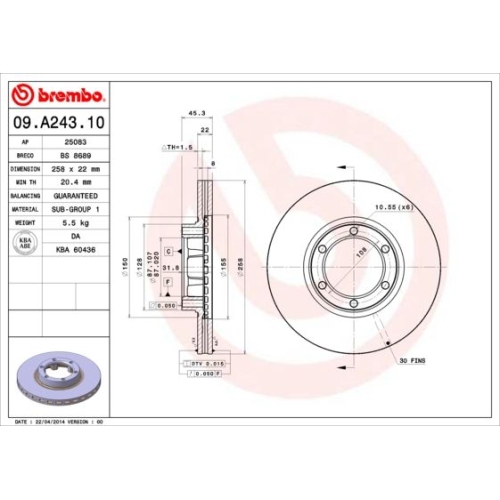 BREMBO Bremsscheibe PRIME LINE