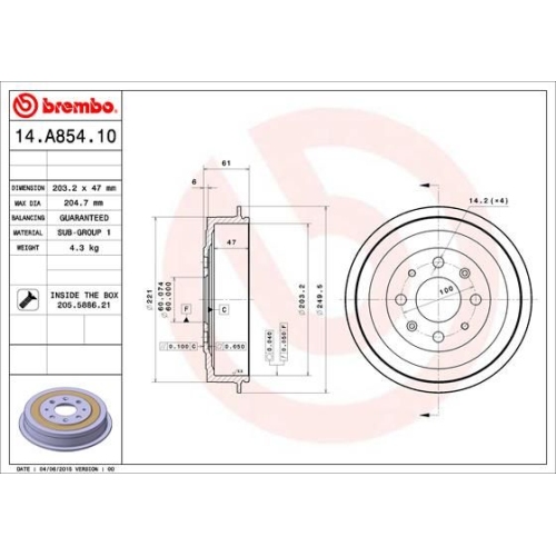 BREMBO Bremstrommel ESSENTIAL LINE