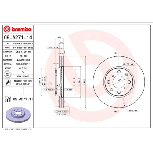 BREMBO Bremsscheibe PRIME LINE - UV Coated