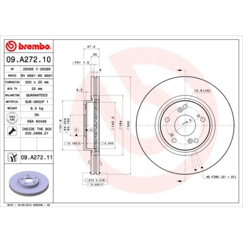 BREMBO Bremsscheibe PRIME LINE - UV Coated