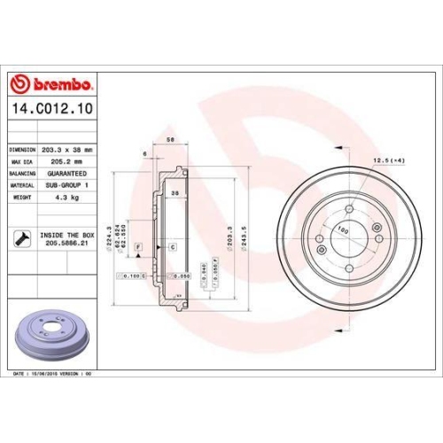 BREMBO Bremstrommel ESSENTIAL LINE