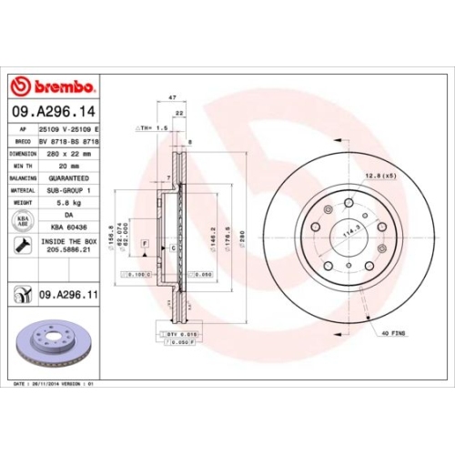 BREMBO Bremsscheibe PRIME LINE - UV Coated