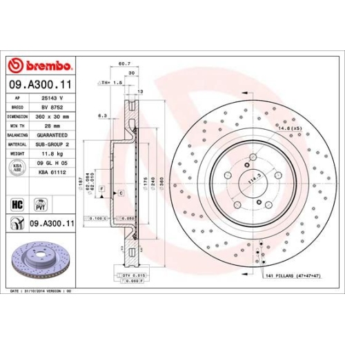 BREMBO Bremsscheibe PRIME LINE - UV Coated