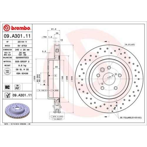 BREMBO Bremsscheibe PRIME LINE - UV Coated