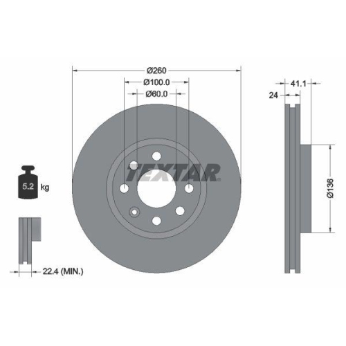TEXTAR Bremsscheibe PRO