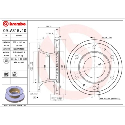 BREMBO Bremsscheibe PRIME LINE