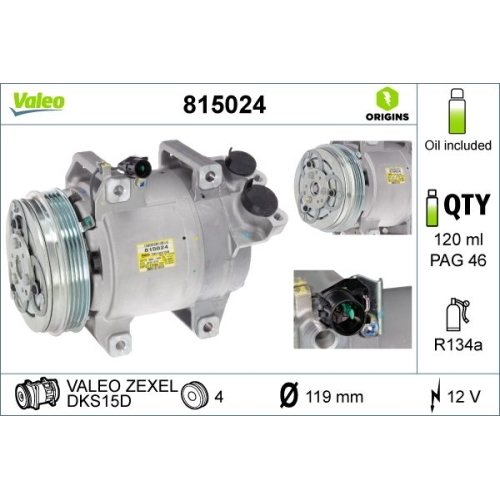 VALEO Kompressor, Klimaanlage VALEO ORIGINS NEW OE TECHNOLOGIE