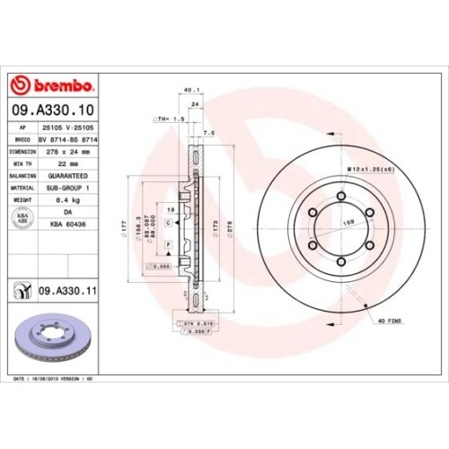 BREMBO Bremsscheibe PRIME LINE - UV Coated