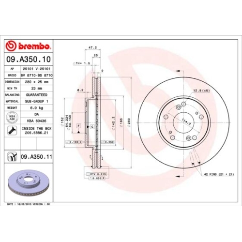 BREMBO Bremsscheibe PRIME LINE - UV Coated