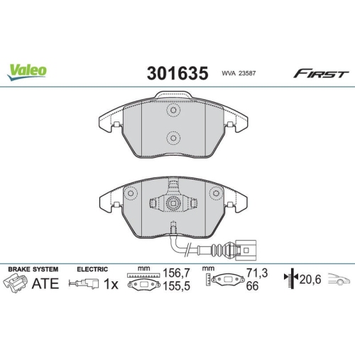 VALEO Bremsbelagsatz, Scheibenbremse FIRST