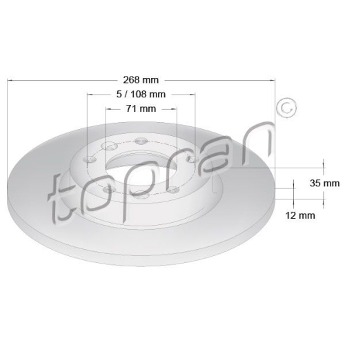 TOPRAN Bremsscheibe COATED