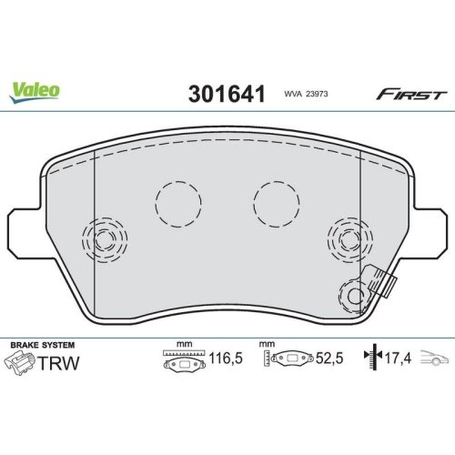 VALEO Bremsbelagsatz, Scheibenbremse FIRST