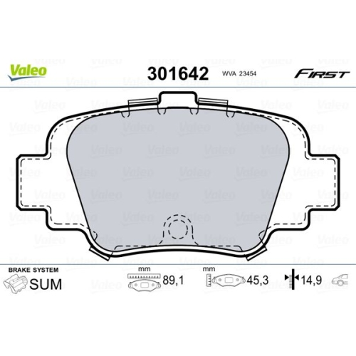 VALEO Bremsbelagsatz, Scheibenbremse FIRST