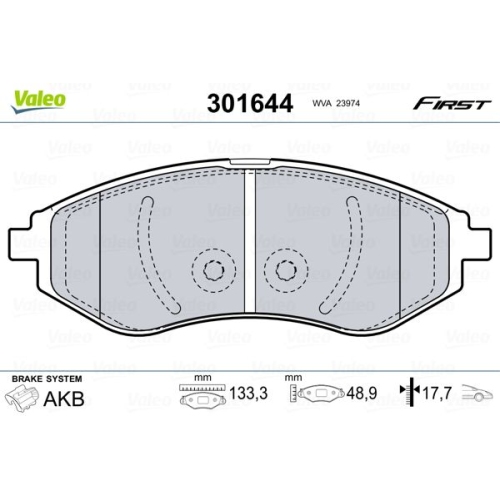 VALEO Bremsbelagsatz, Scheibenbremse FIRST