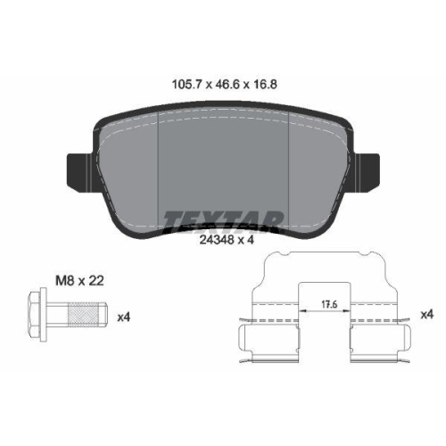 TEXTAR Bremsbelagsatz, Scheibenbremse Q+