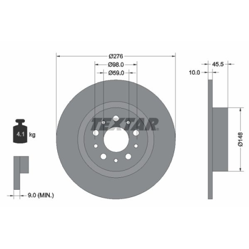 TEXTAR Bremsscheibe PRO