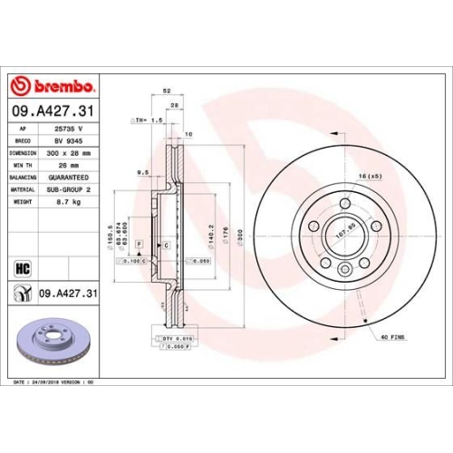 BREMBO Bremsscheibe PRIME LINE - UV Coated