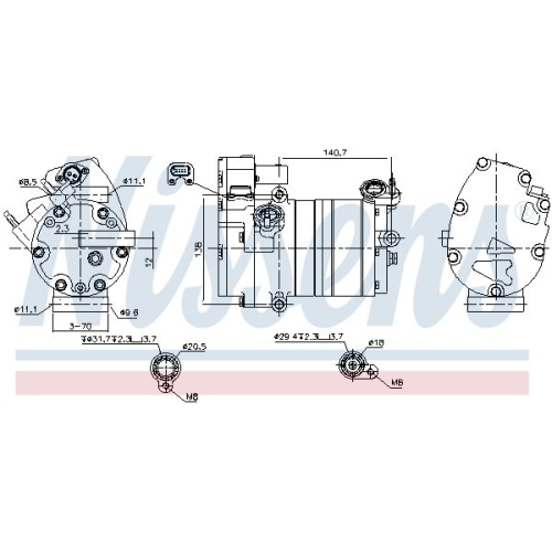 NISSENS Kompressor, Klimaanlage ** FIRST FIT **